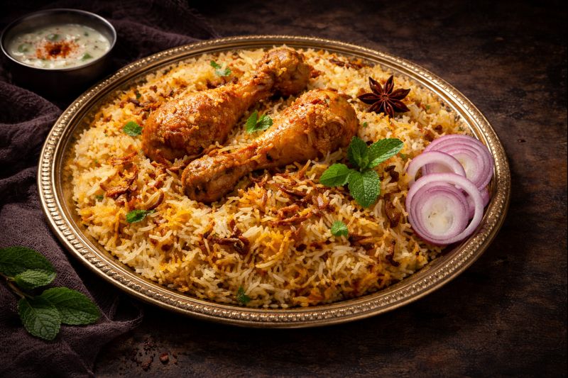 Delicious biryani platter